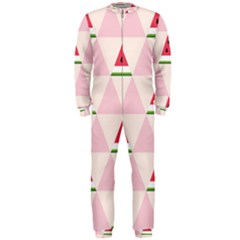 Seamless Pattern Watermelon Slices Geometric Style Onepiece Jumpsuit (men)  by Nexatart