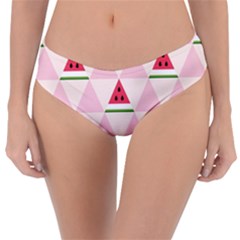 Seamless Pattern Watermelon Slices Geometric Style Reversible Classic Bikini Bottoms by Nexatart