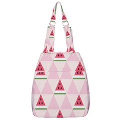 Seamless Pattern Watermelon Slices Geometric Style Center Zip Backpack by Nexatart