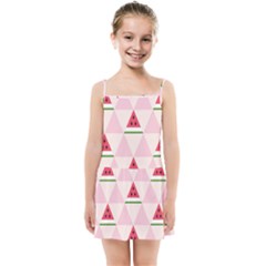 Seamless Pattern Watermelon Slices Geometric Style Kids  Summer Sun Dress