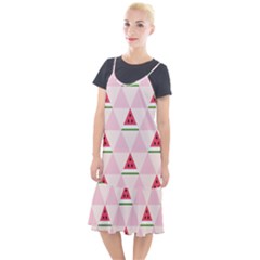 Seamless Pattern Watermelon Slices Geometric Style Camis Fishtail Dress