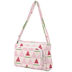 Seamless Pattern Watermelon Slices Geometric Style Front Pocket Crossbody Bag by Nexatart