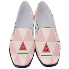 Seamless Pattern Watermelon Slices Geometric Style Women s Classic Loafer Heels by Nexatart
