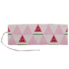 Seamless Pattern Watermelon Slices Geometric Style Roll Up Canvas Pencil Holder (m) by Nexatart