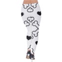 Dog Bone Seamless Pattern Heart Valentine Velvet Leggings View2