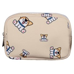 Cute Welsh Corgi Puppy Sitting Seamless Pattern Make Up Pouch (small) by Nexatart