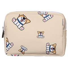 Cute Welsh Corgi Puppy Sitting Seamless Pattern Make Up Pouch (medium) by Nexatart