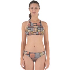 Colorful Brick Wall Texture Perfectly Cut Out Bikini Set by Nexatart