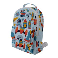 Space Elements Flat Flap Pocket Backpack (large) by Nexatart