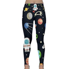 Space Astronomy Decorative Symbols Seamless Pattern Vector Illustration Lightweight Velour Classic Yoga Leggings by Nexatart