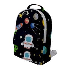 Space Astronomy Decorative Symbols Seamless Pattern Vector Illustration Flap Pocket Backpack (large) by Nexatart