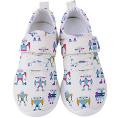 Cute Toy Robotsantennas Wires Seamless Pattern Women s Velcro Strap Shoes by Nexatart