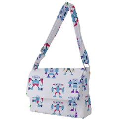 Cute Toy Robotsantennas Wires Seamless Pattern Full Print Messenger Bag (l) by Nexatart