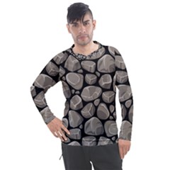 Rock Stone Seamless Pattern Men s Pique Long Sleeve Tee