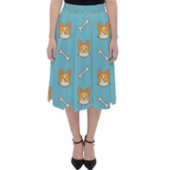 Cute Corgi Dog Face Pattern Classic Midi Skirt