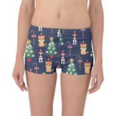 Boston Terrier Welsh Corgi Puppies Seamless Pattern Wallpaper Reversible Boyleg Bikini Bottoms