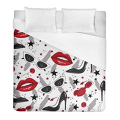 Red Lips Black Heels Pattern Duvet Cover (full/ Double Size) by Nexatart