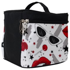 Red Lips Black Heels Pattern Make Up Travel Bag (big) by Nexatart