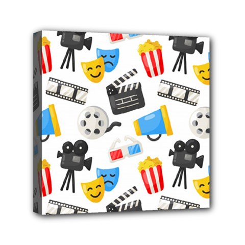 Cinema Icons Pattern Seamless Signs Symbols Collection Icon Mini Canvas 6  x 6  (Stretched)