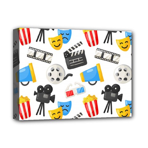 Cinema Icons Pattern Seamless Signs Symbols Collection Icon Deluxe Canvas 16  x 12  (Stretched) 
