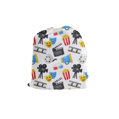 Cinema Icons Pattern Seamless Signs Symbols Collection Icon Drawstring Pouch (Medium)