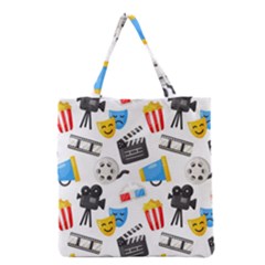 Cinema Icons Pattern Seamless Signs Symbols Collection Icon Grocery Tote Bag by Nexatart