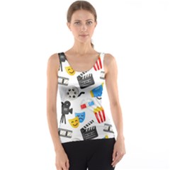 Cinema Icons Pattern Seamless Signs Symbols Collection Icon Tank Top