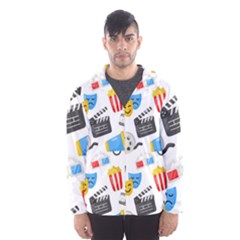 Cinema Icons Pattern Seamless Signs Symbols Collection Icon Men s Hooded Windbreaker