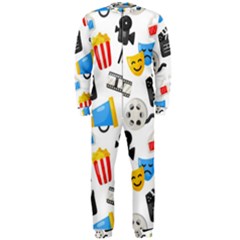 Cinema Icons Pattern Seamless Signs Symbols Collection Icon OnePiece Jumpsuit (Men) 