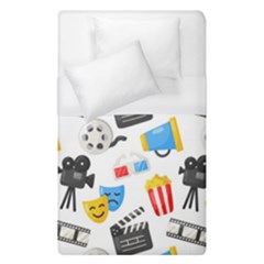 Cinema Icons Pattern Seamless Signs Symbols Collection Icon Duvet Cover (Single Size)