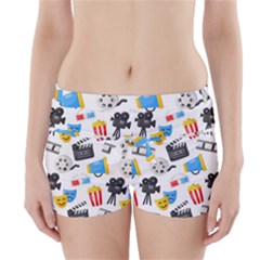 Cinema Icons Pattern Seamless Signs Symbols Collection Icon Boyleg Bikini Wrap Bottoms