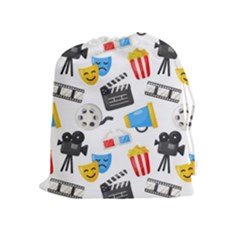 Cinema Icons Pattern Seamless Signs Symbols Collection Icon Drawstring Pouch (XL)