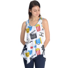 Cinema Icons Pattern Seamless Signs Symbols Collection Icon Sleeveless Tunic