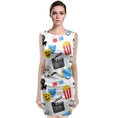 Cinema Icons Pattern Seamless Signs Symbols Collection Icon Classic Sleeveless Midi Dress