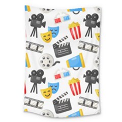 Cinema Icons Pattern Seamless Signs Symbols Collection Icon Large Tapestry