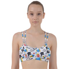 Cinema Icons Pattern Seamless Signs Symbols Collection Icon Line Them Up Sports Bra