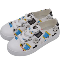 Cinema Icons Pattern Seamless Signs Symbols Collection Icon Kids  Low Top Canvas Sneakers