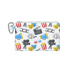 Cinema Icons Pattern Seamless Signs Symbols Collection Icon Canvas Cosmetic Bag (Small)