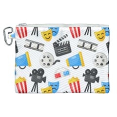 Cinema Icons Pattern Seamless Signs Symbols Collection Icon Canvas Cosmetic Bag (XL)