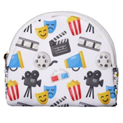 Cinema Icons Pattern Seamless Signs Symbols Collection Icon Horseshoe Style Canvas Pouch