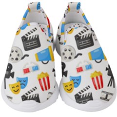 Cinema Icons Pattern Seamless Signs Symbols Collection Icon Kids  Slip On Sneakers