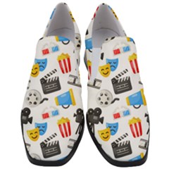 Cinema Icons Pattern Seamless Signs Symbols Collection Icon Women Slip On Heel Loafers