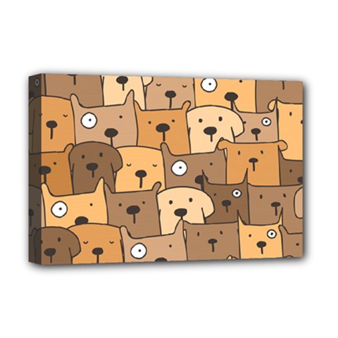 Cute Dog Seamless Pattern Background Deluxe Canvas 18  X 12  (stretched)