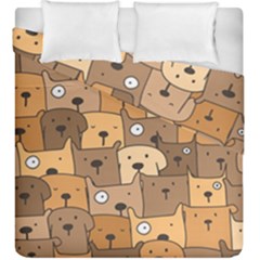 Cute Dog Seamless Pattern Background Duvet Cover Double Side (king Size) by Nexatart
