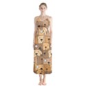 Cute Dog Seamless Pattern Background Button Up Chiffon Maxi Dress View1