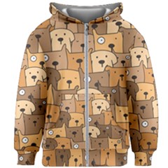 Cute Dog Seamless Pattern Background Kids  Zipper Hoodie Without Drawstring