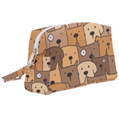 Cute Dog Seamless Pattern Background Wristlet Pouch Bag (large)