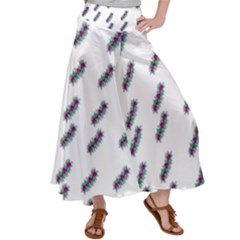 Japan Cherry Blossoms On White Satin Palazzo Pants by pepitasart