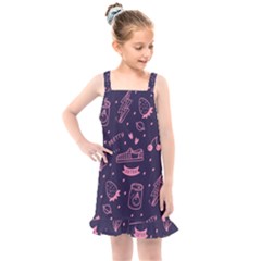 Various Cute Girly Stuff Seamless Pattern Kids  Overall Dress