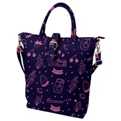 Various Cute Girly Stuff Seamless Pattern Buckle Top Tote Bag by Nexatart